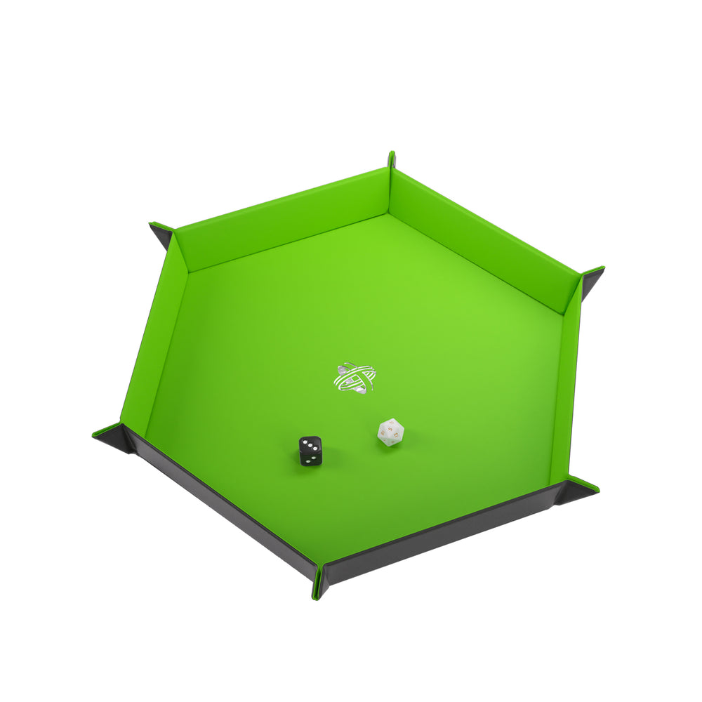 Gamegenic Magnetic Dice Tray Hexagonal Black/Green