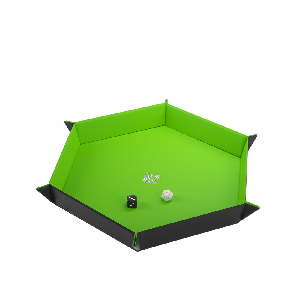 Gamegenic Magnetic Dice Tray Hexagonal Black/Green