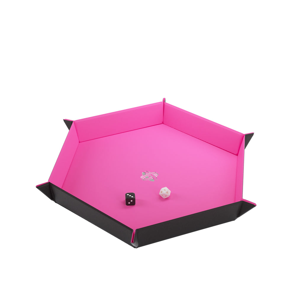 Gamegenic Magnetic Dice Tray Hexagonal Black/Pink