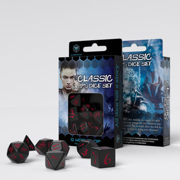 Q Workshop Classic RPG Dice Set Black & Red