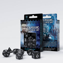 Q Workshop Classic RPG Dice Set Black & White