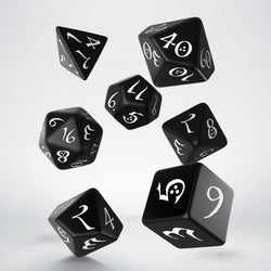 Q Workshop Classic RPG Dice Set Black & White