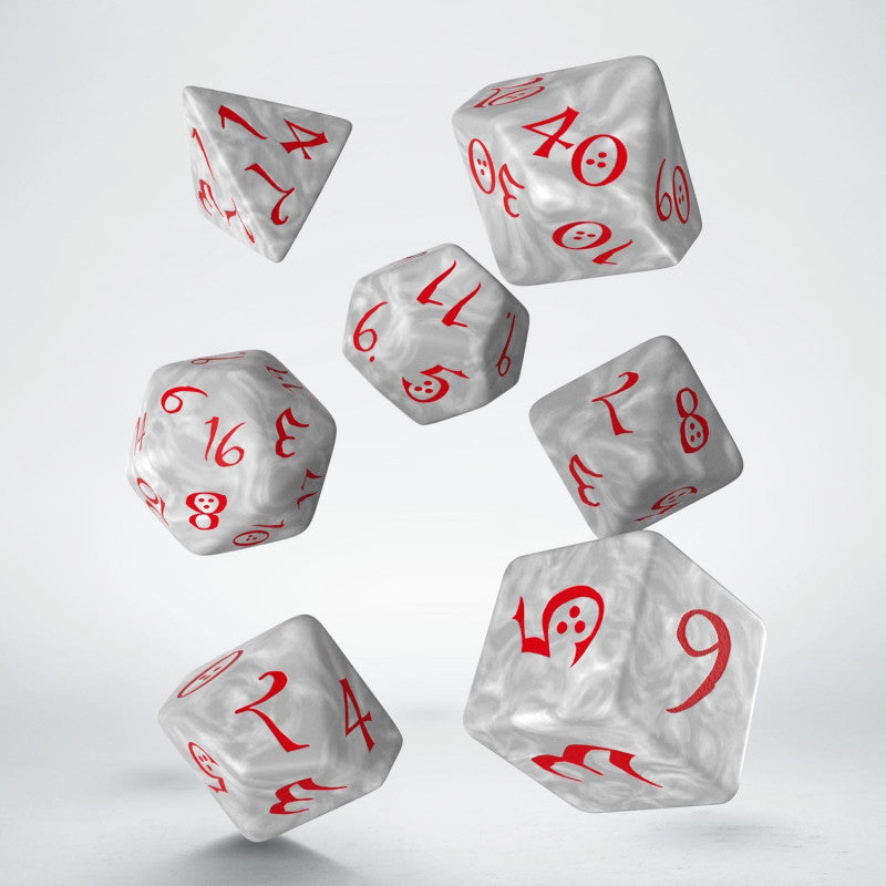 Q Workshop Classic RPG Dice Set Pearl & Red