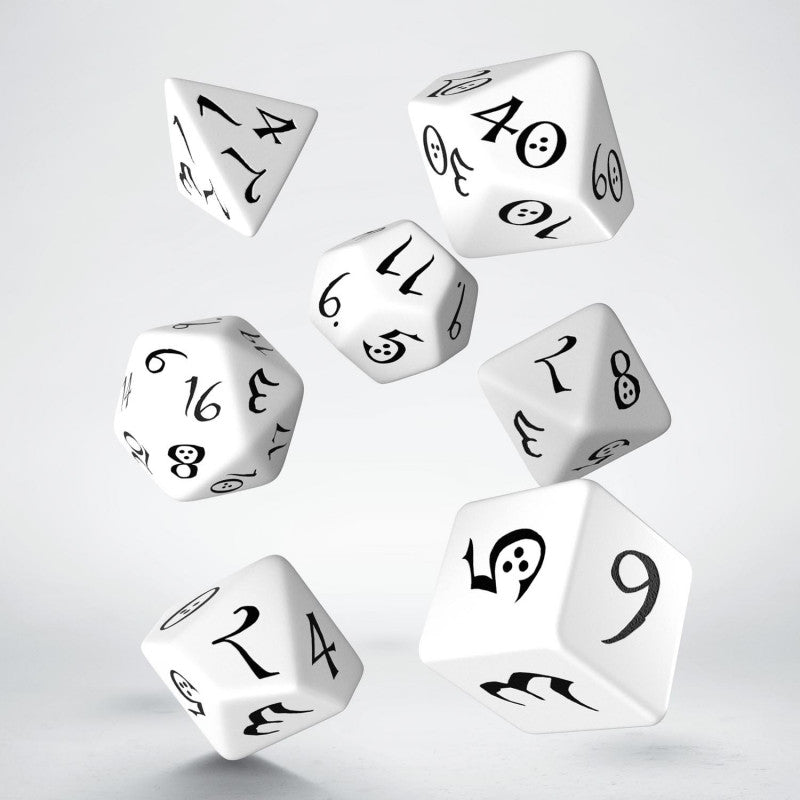 Q Workshop Classic RPG Dice Set White & Black