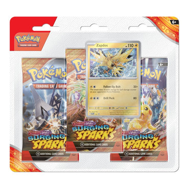 Pokémon: Scarlet & Violet Surging Sparks 3-Pack Booster (Zapdos)